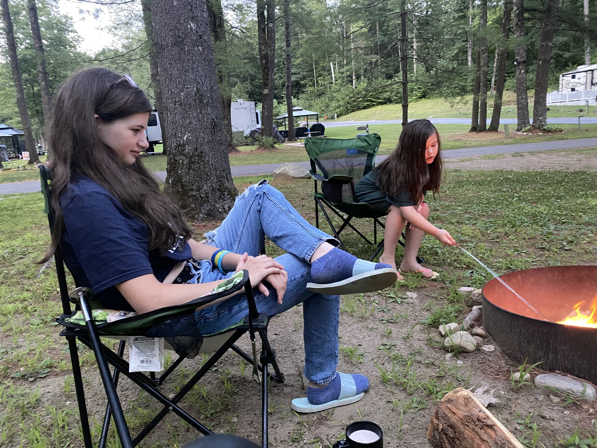 Campfire family moment